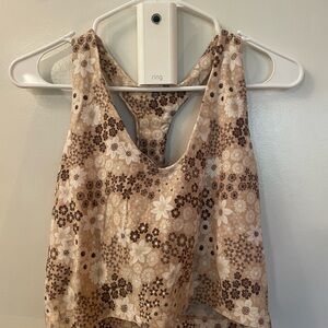 Floral Beige and Brown Women’s Aerie Sports Bra